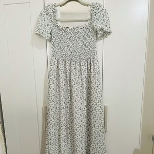 Ditsy floral long belted dress